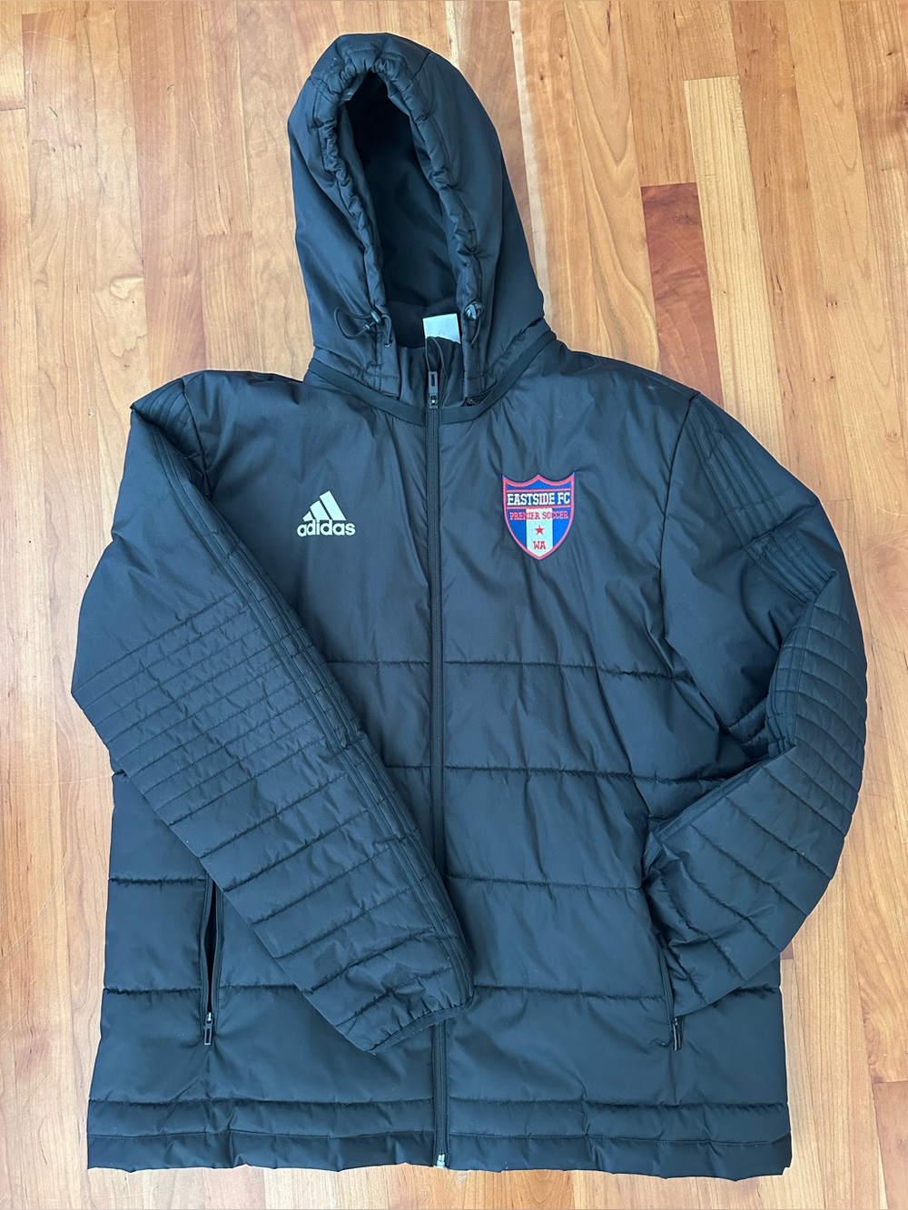 adidas Tiro 17 Mens XL Winter Insulated Jacket Soccer Bench Puffer Coat Black